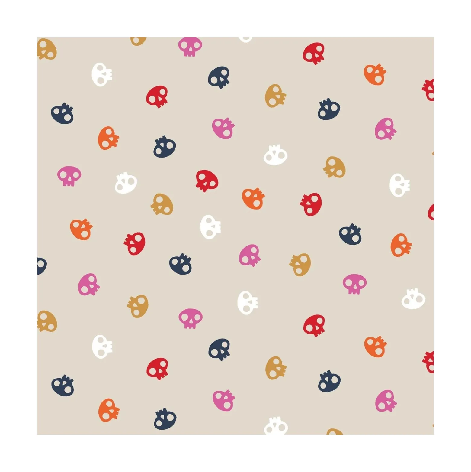 Tissu coton Dashwood Studio Full moon - Cream Skull