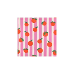 Tissu coton enduit Mandarine - rose