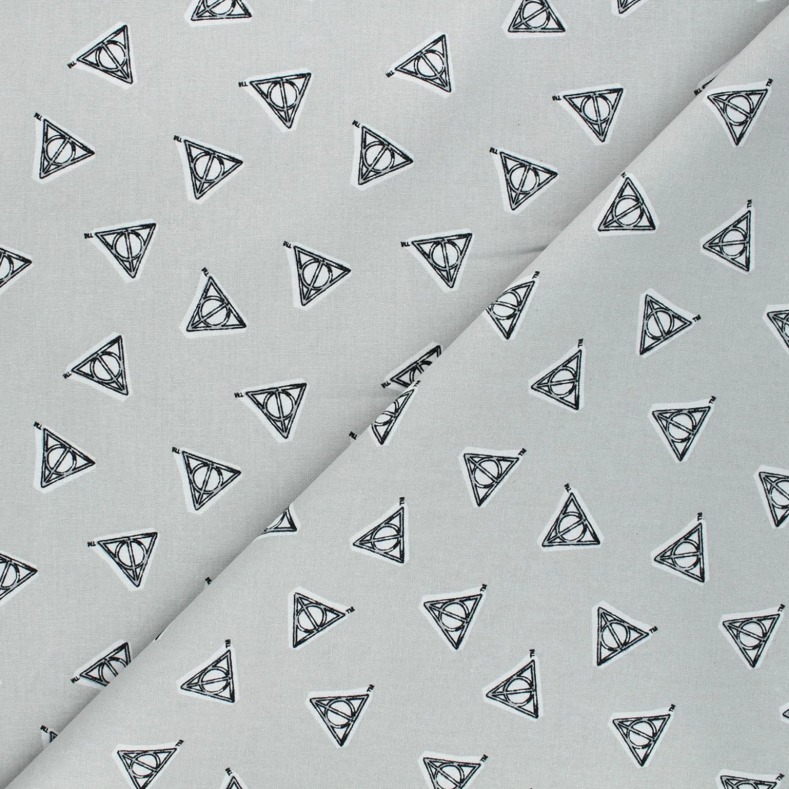 Tissu coton Harry Potter Deathly Hallows - gris