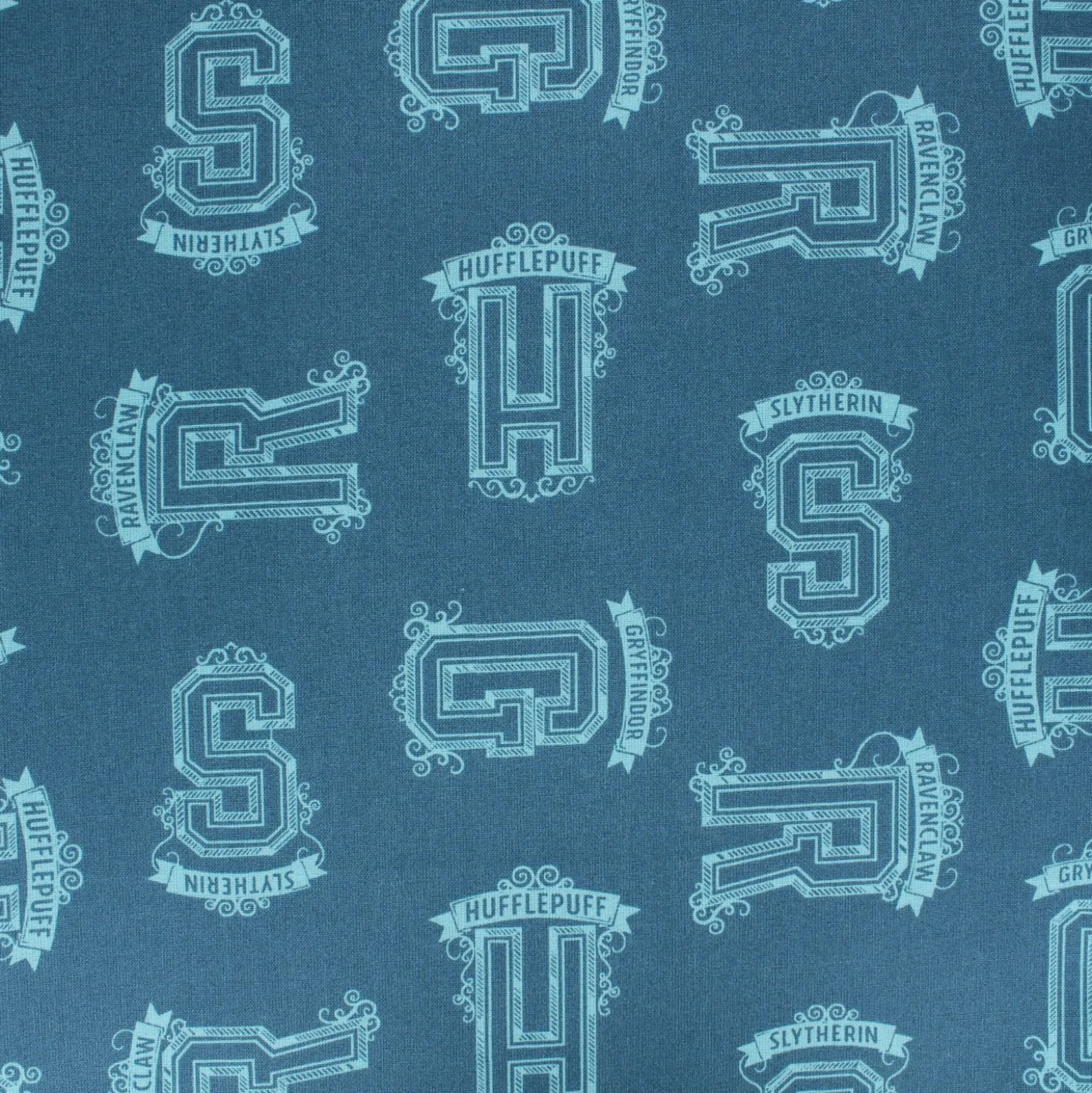 Tissu coton Harry Potter Quidditch Team - bleu