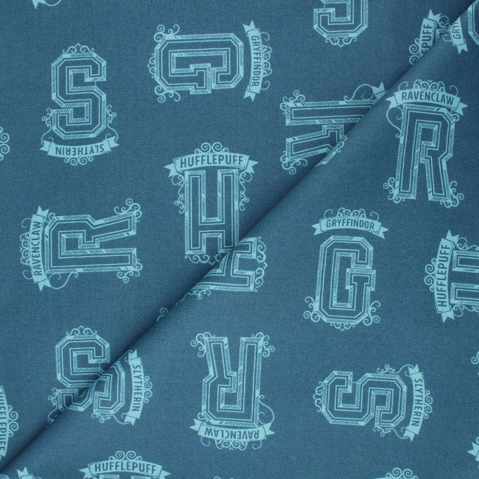 Tissu coton Harry Potter Quidditch Team - bleu