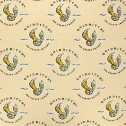 Tissu coton Harry Potter Quidditch et vif d'or - orange