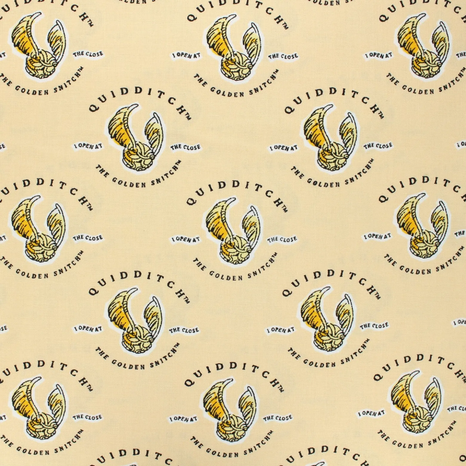 Tissu coton Harry Potter Quidditch et vif d'or - orange