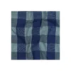 Tissu coton lavé à carreaux - bleu / vert eucalyptus