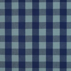 Tissu coton lavé à carreaux - bleu / vert eucalyptus