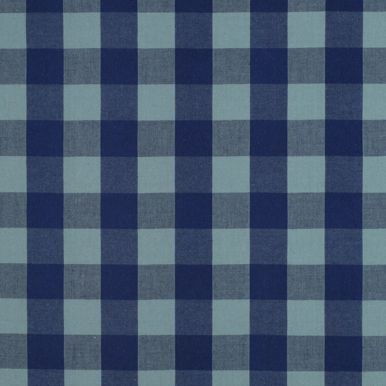 Tissu coton lavé à carreaux - bleu / vert eucalyptus
