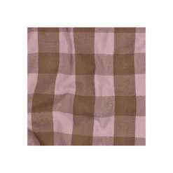 Tissu coton lavé à carreaux - vieux rose / sable