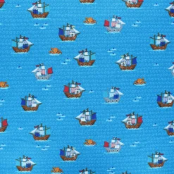 Tissu coton Makower UK Pirate Galleons - bleu