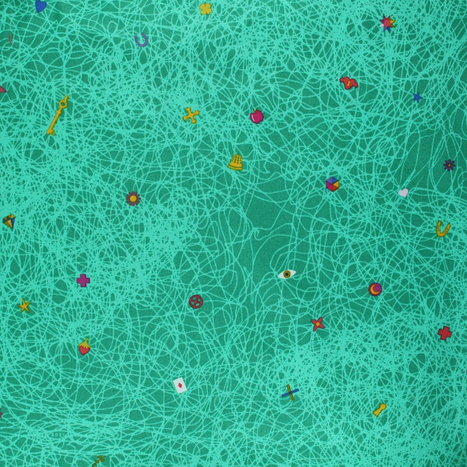 Tissu coton Makower UK Thicket Found - vert