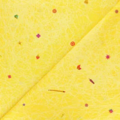 Tissu coton Makower UK Thicket Found - jaune