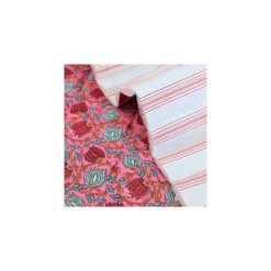 Tissu coton matelassé réversible Isis - rose