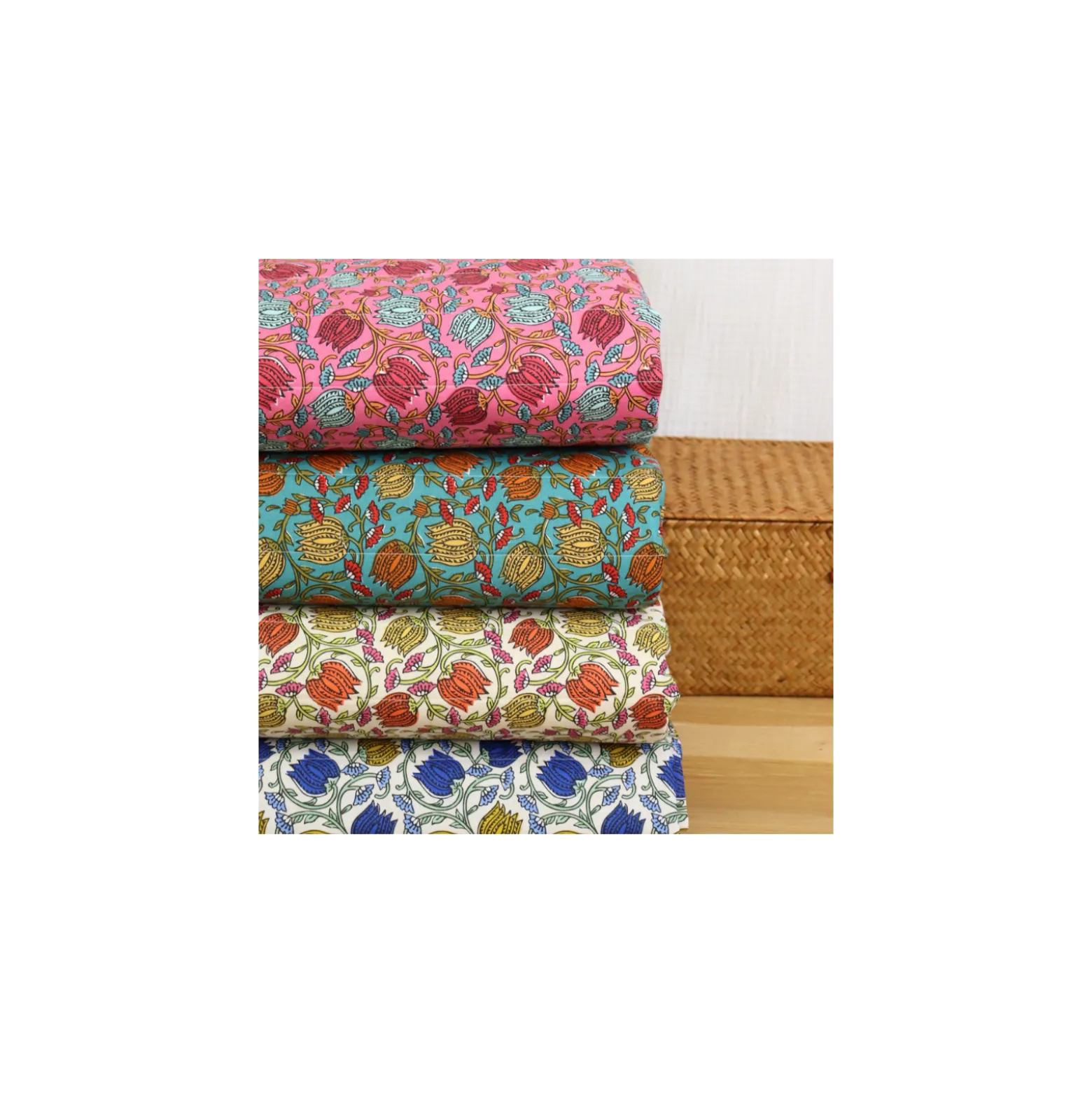 Tissu coton matelassé réversible Isis - écru