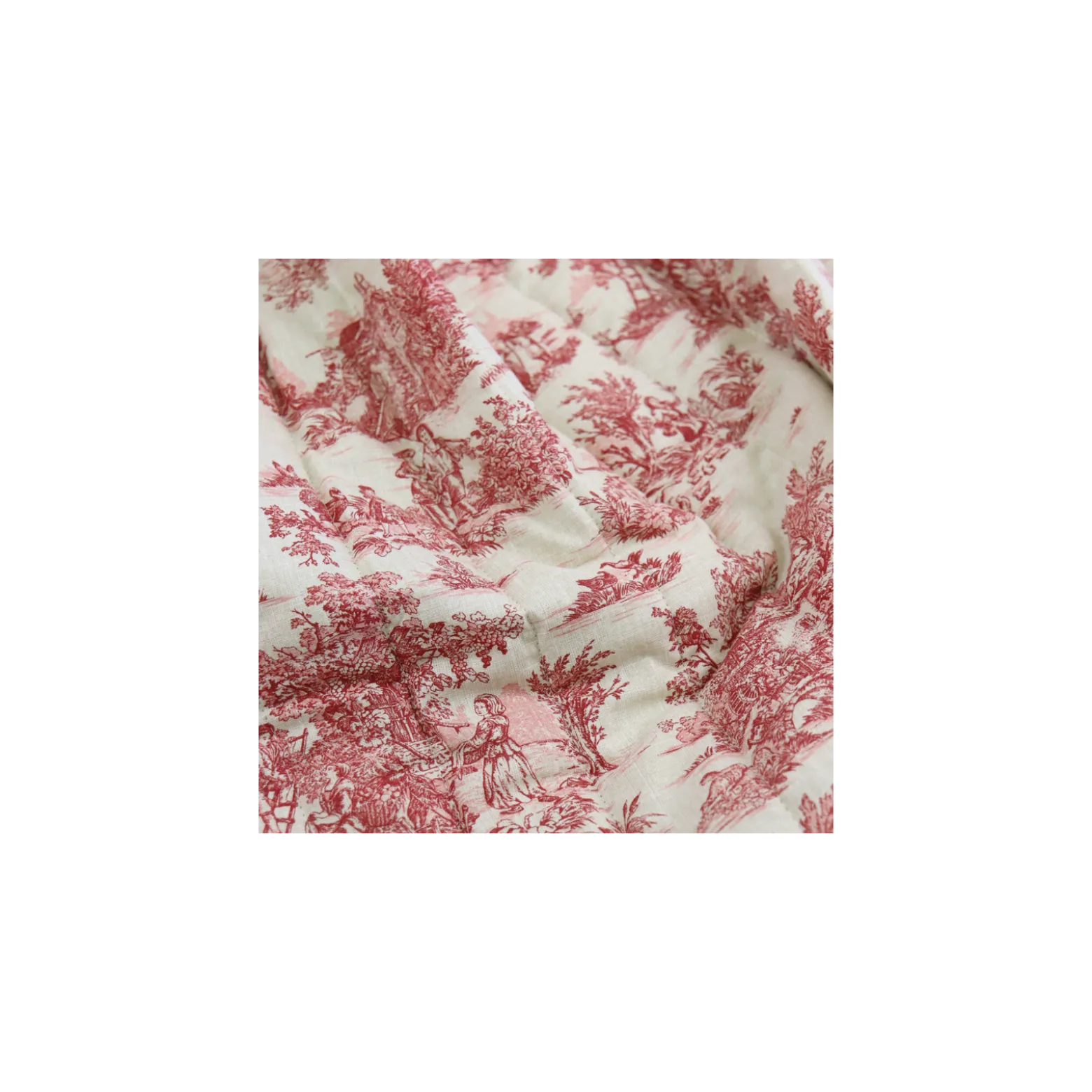 Tissu coton matelassé réversible toile de Jouy