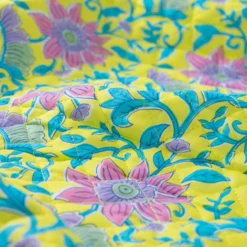 Tissu coton matelassé réversible Kalyani - jaune
