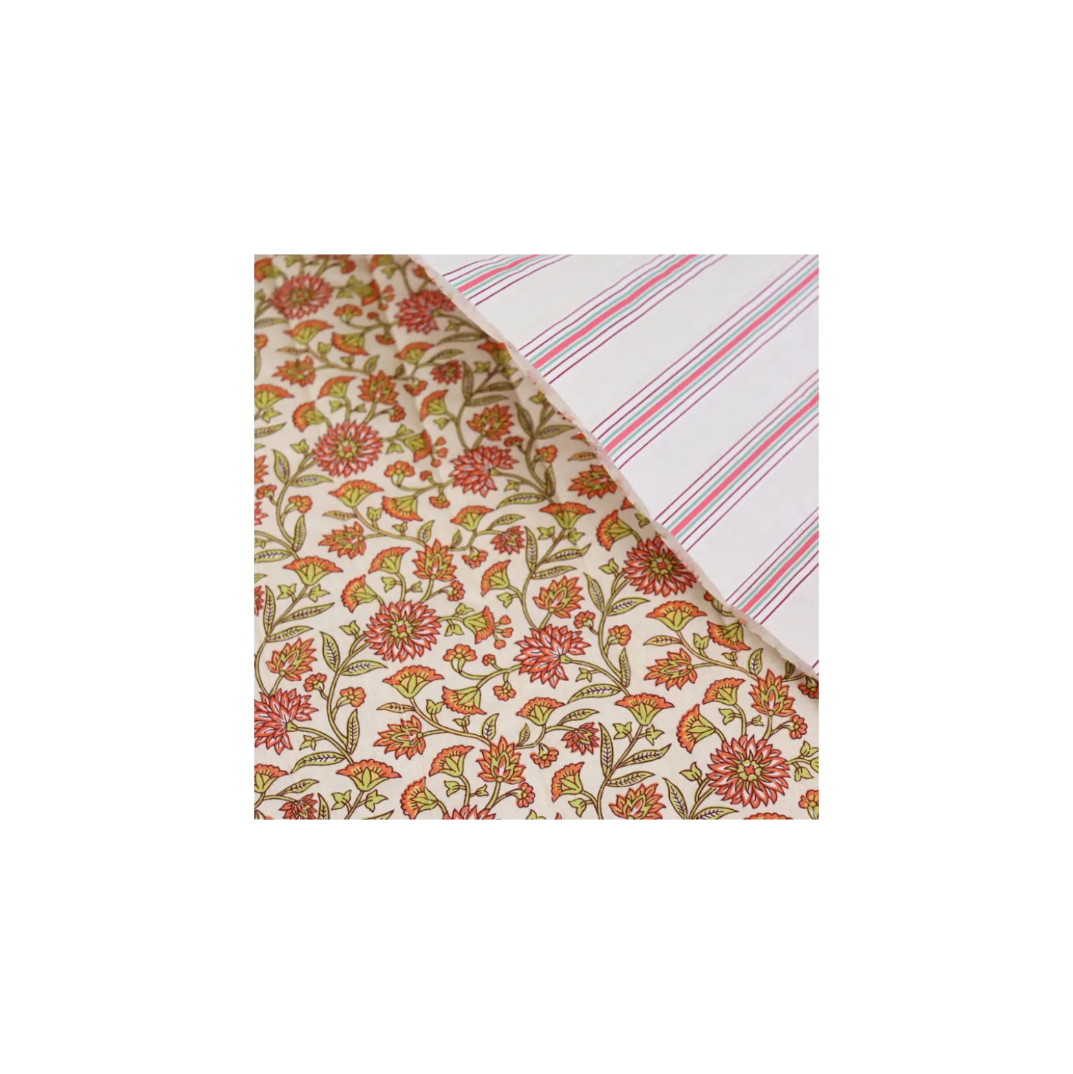 Tissu coton matelassé réversible Santal - écru