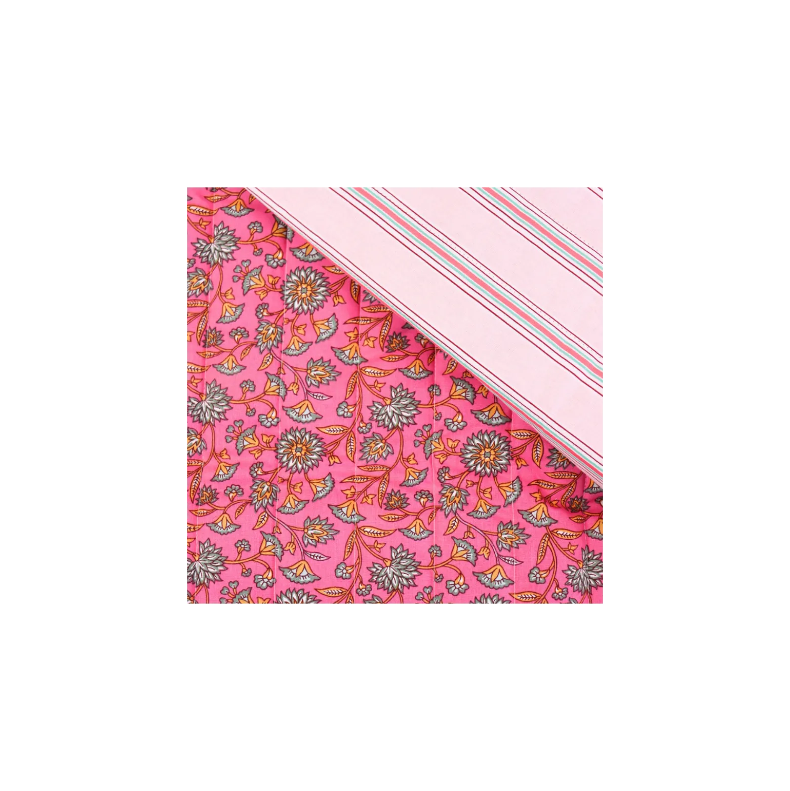 Tissu coton matelassé réversible Santal - rose
