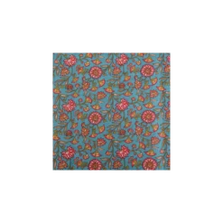 Tissu coton matelassé réversible Santal - bleu paon