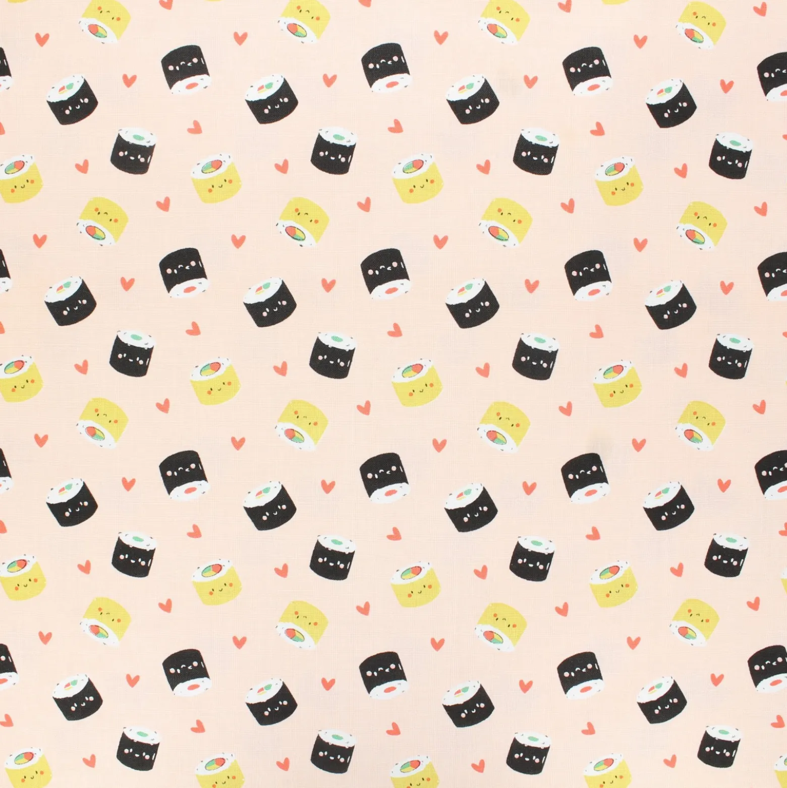 Tissu coton On a Roll Maki Love - blush