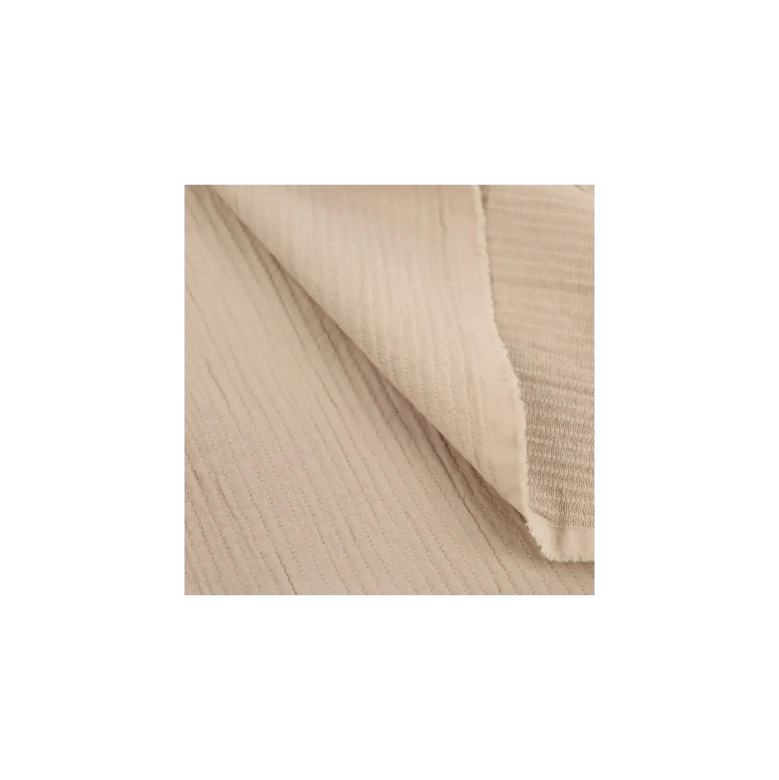 Tissu coton surpiqué - beige