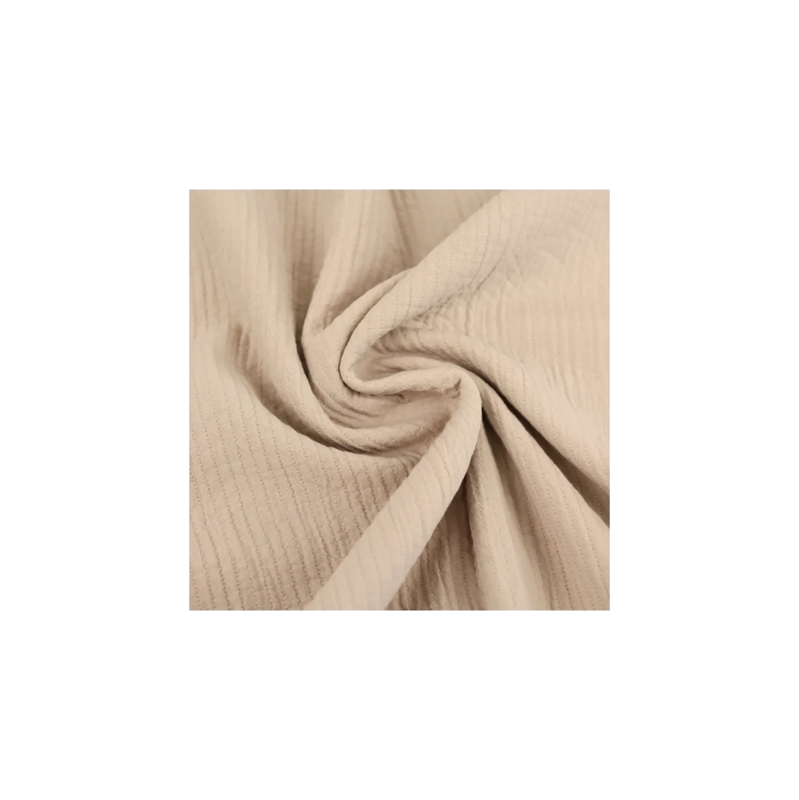 Tissu coton surpiqué - beige