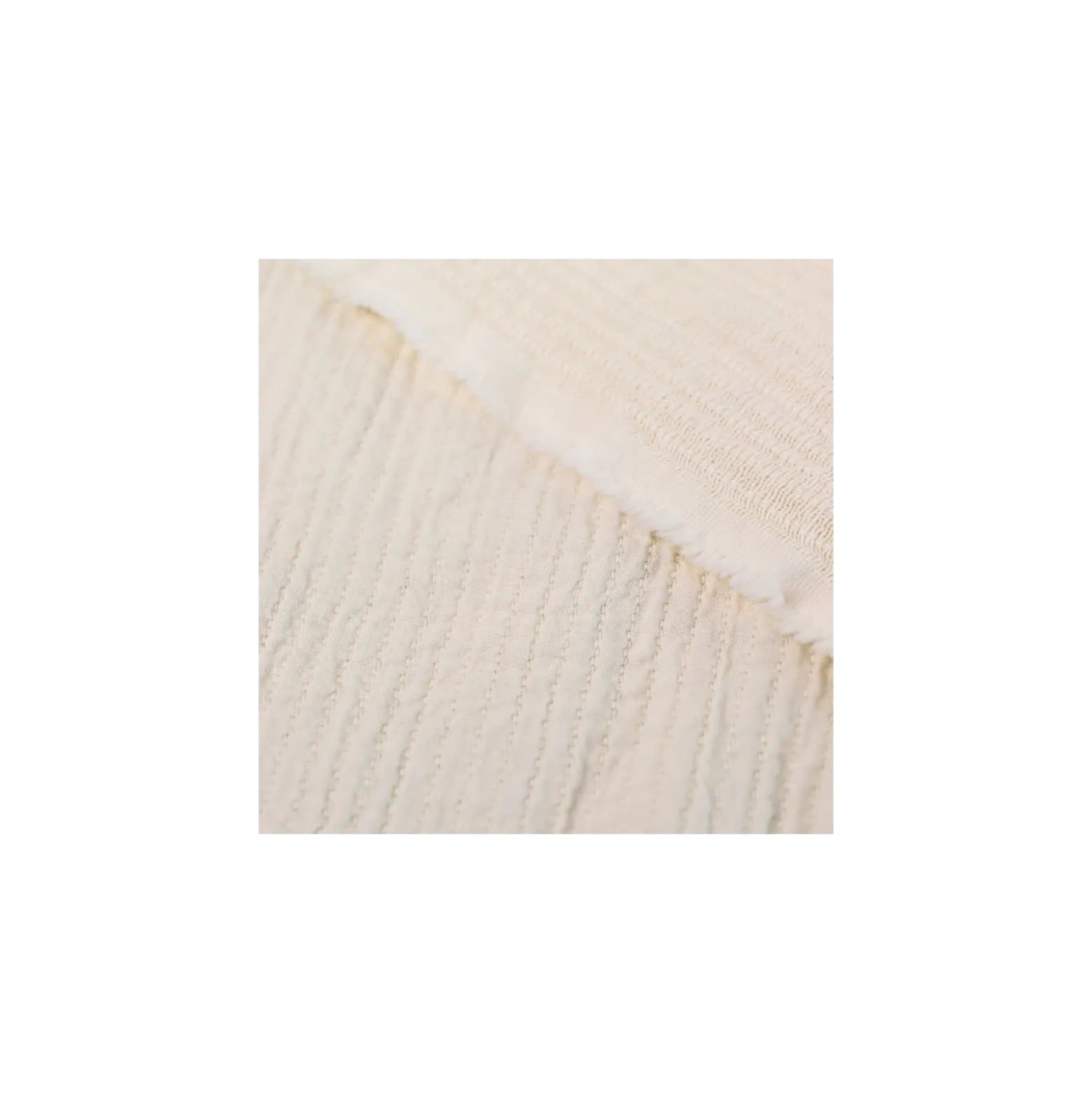 Tissu coton surpiqué - écru