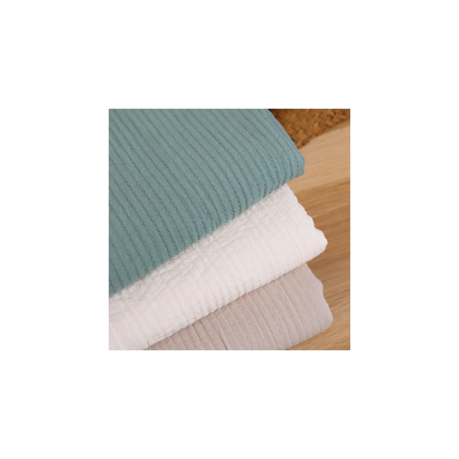 Tissu coton surpiqué - écru