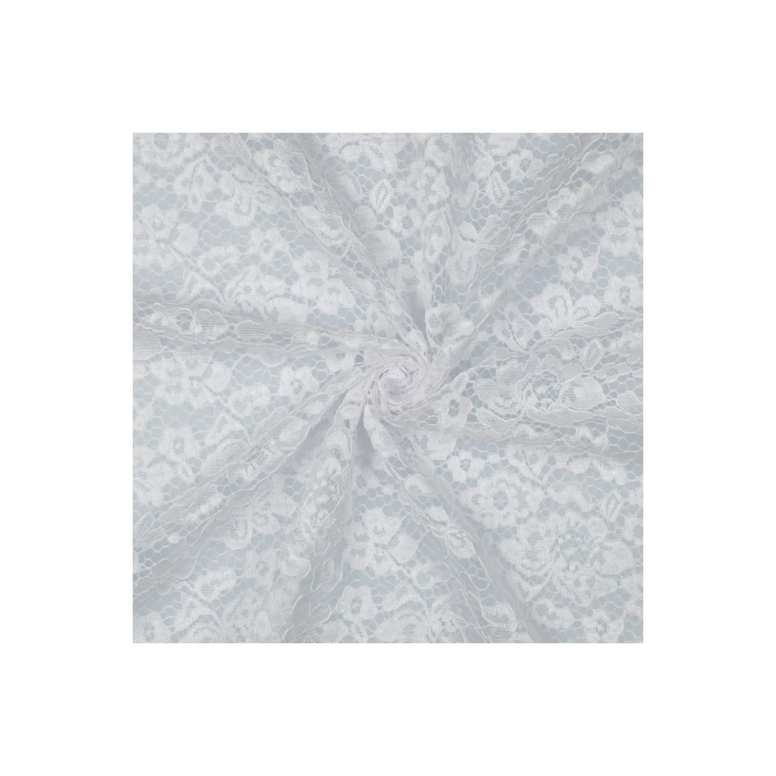 Tissu dentelle festonné - blanc