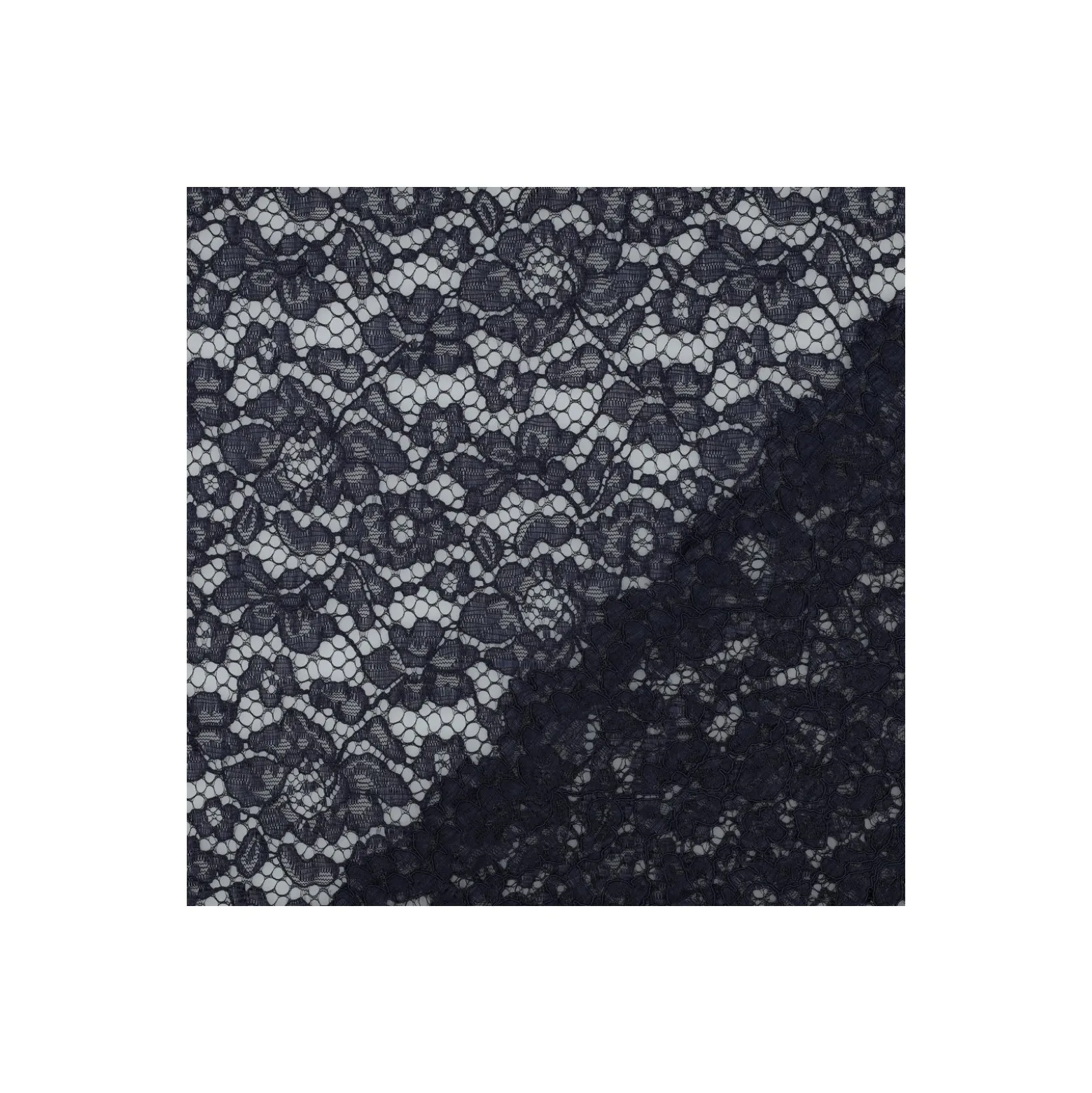 Tissu dentelle festonné - bleu marine