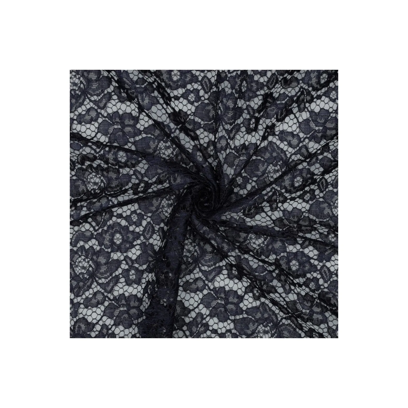Tissu dentelle festonné - bleu marine