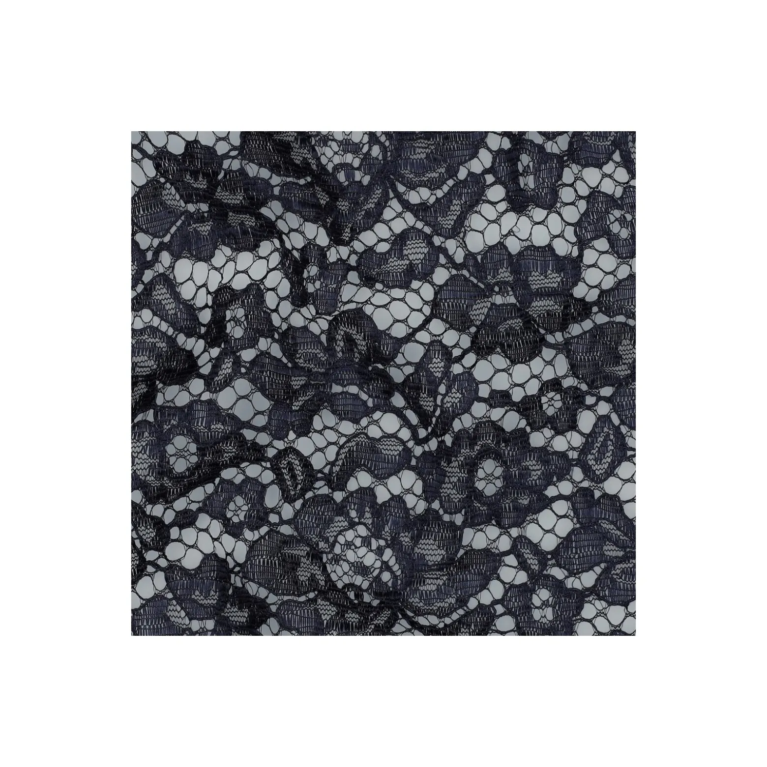 Tissu dentelle festonné - bleu marine