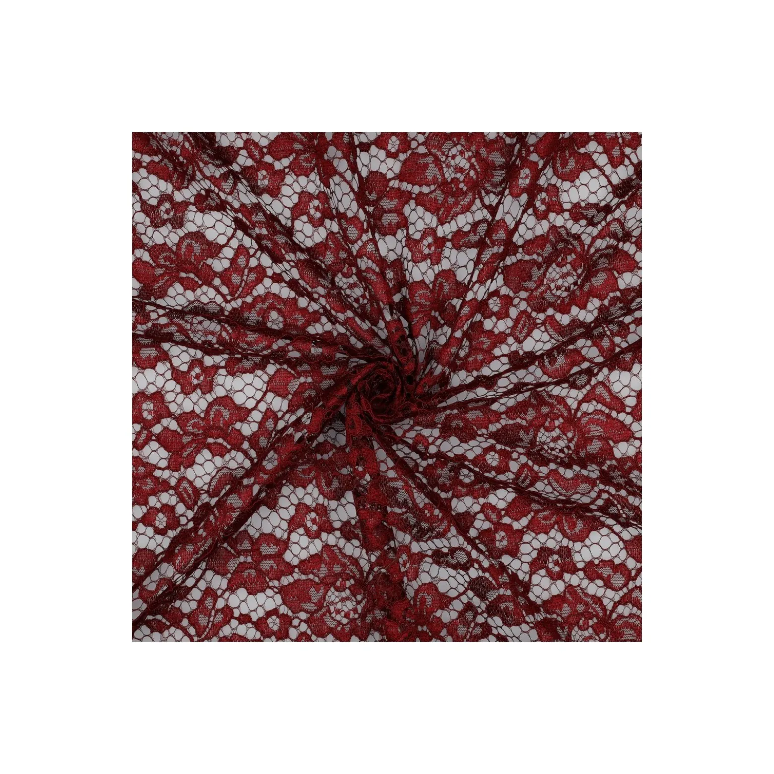 Tissu dentelle festonné - bordeaux