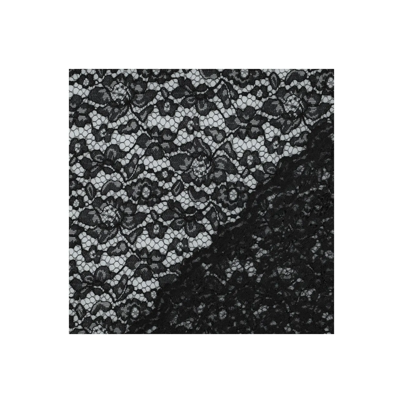 Tissu dentelle festonné - noir