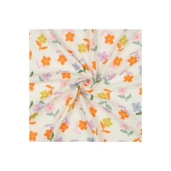 Tissu double gaze de coton Bloom pop - écru