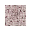 Tissu double gaze de coton brodé Garance - vieux rose