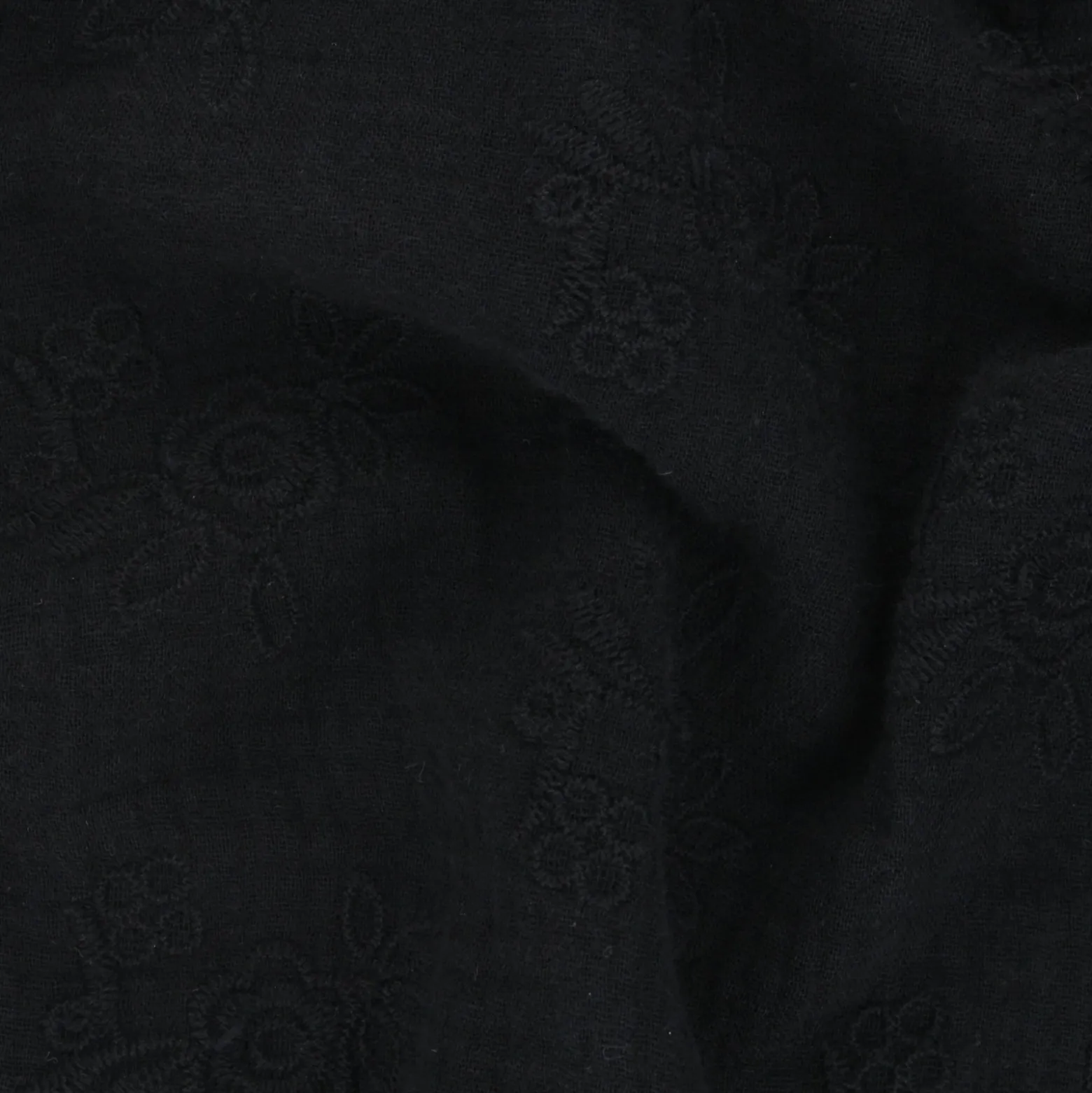 Tissu double gaze de coton brodé Sidonie