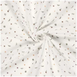 Tissu double gaze de coton Fleurinette - blanc cassé
