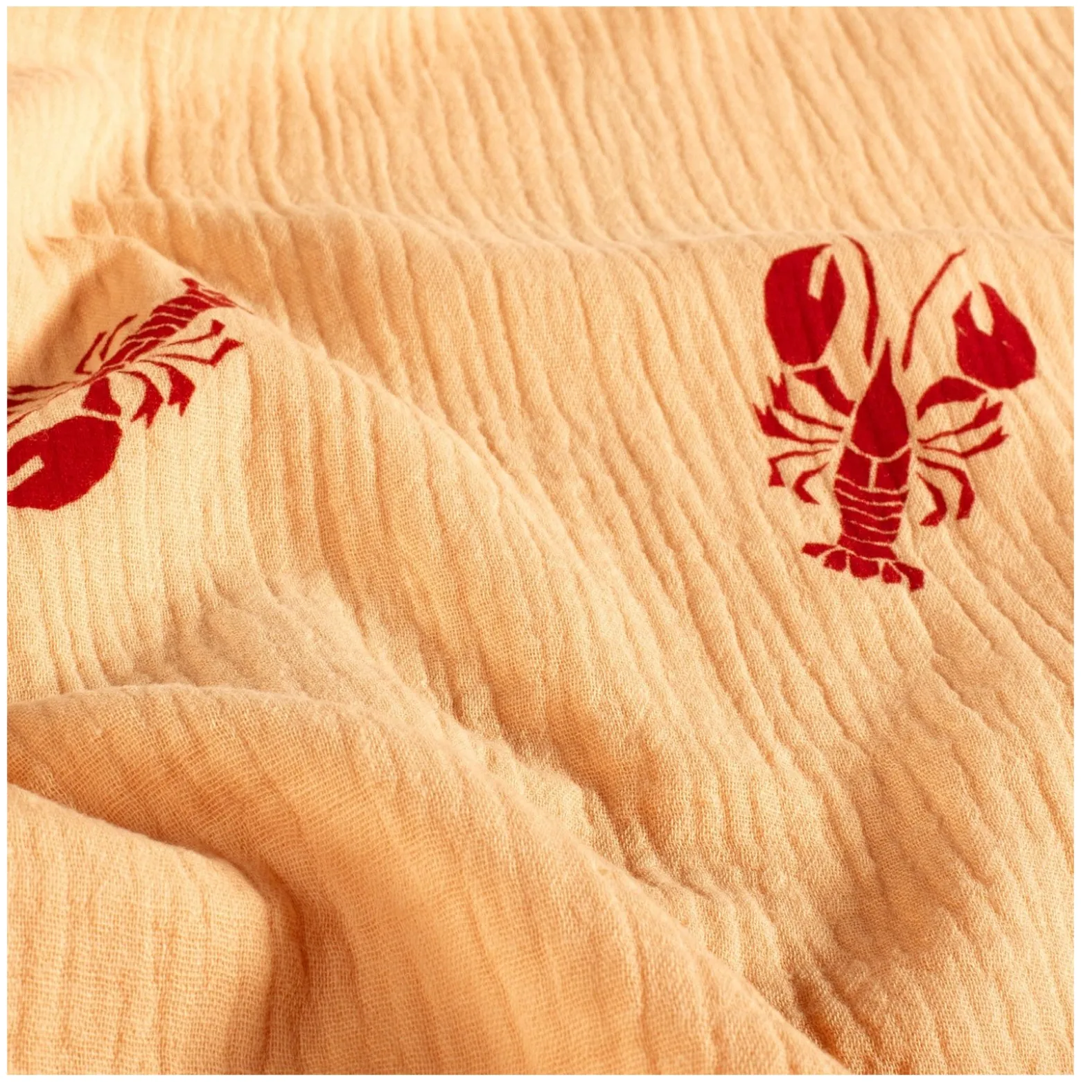 Tissu double gaze de coton Homard - orange