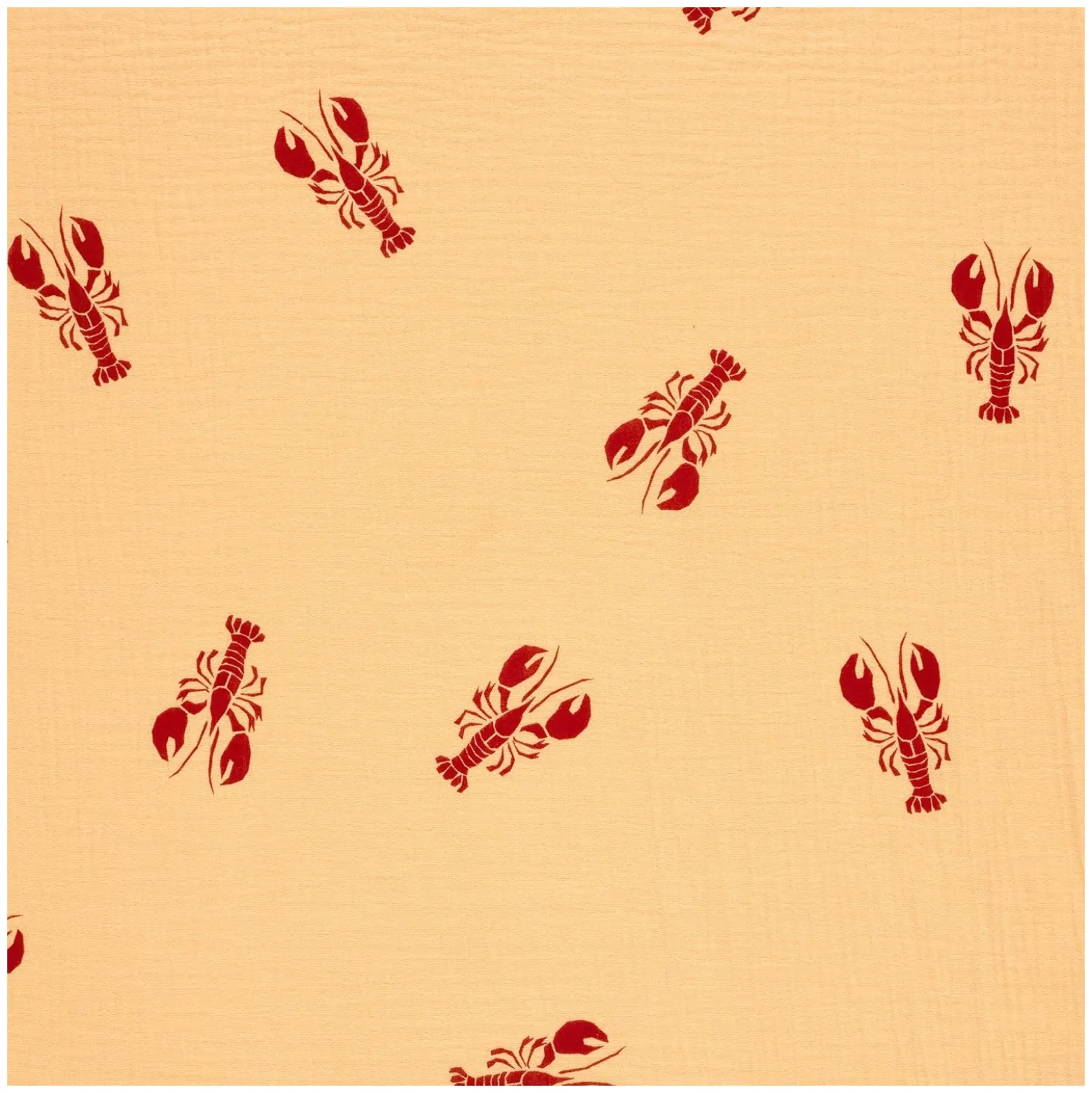 Tissu double gaze de coton Homard - orange