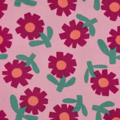 Tissu double gaze de coton Jennifer Bouron Flowers - violine