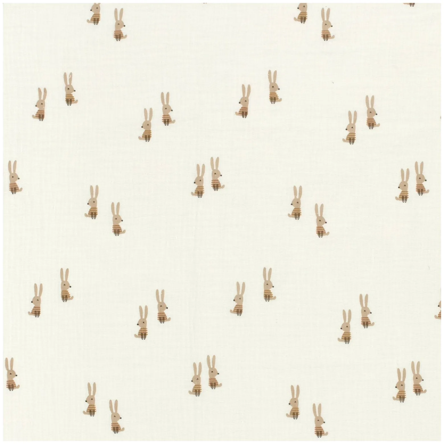 Tissu double gaze de coton Lapinou - blanc cassé