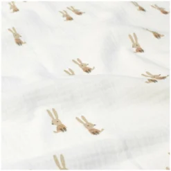 Tissu double gaze de coton Lapinou - blanc cassé