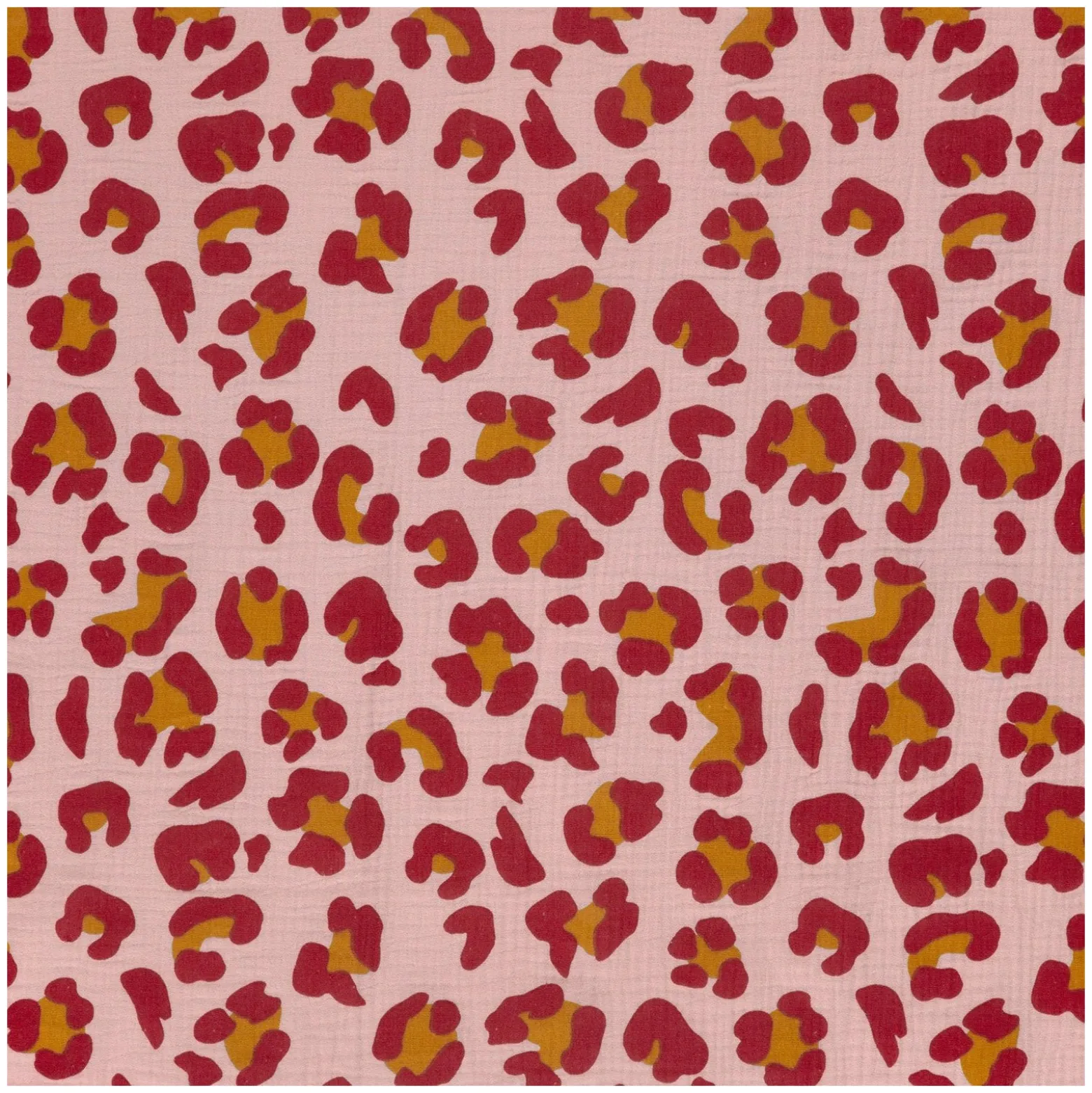 Tissu double gaze de coton Léopard