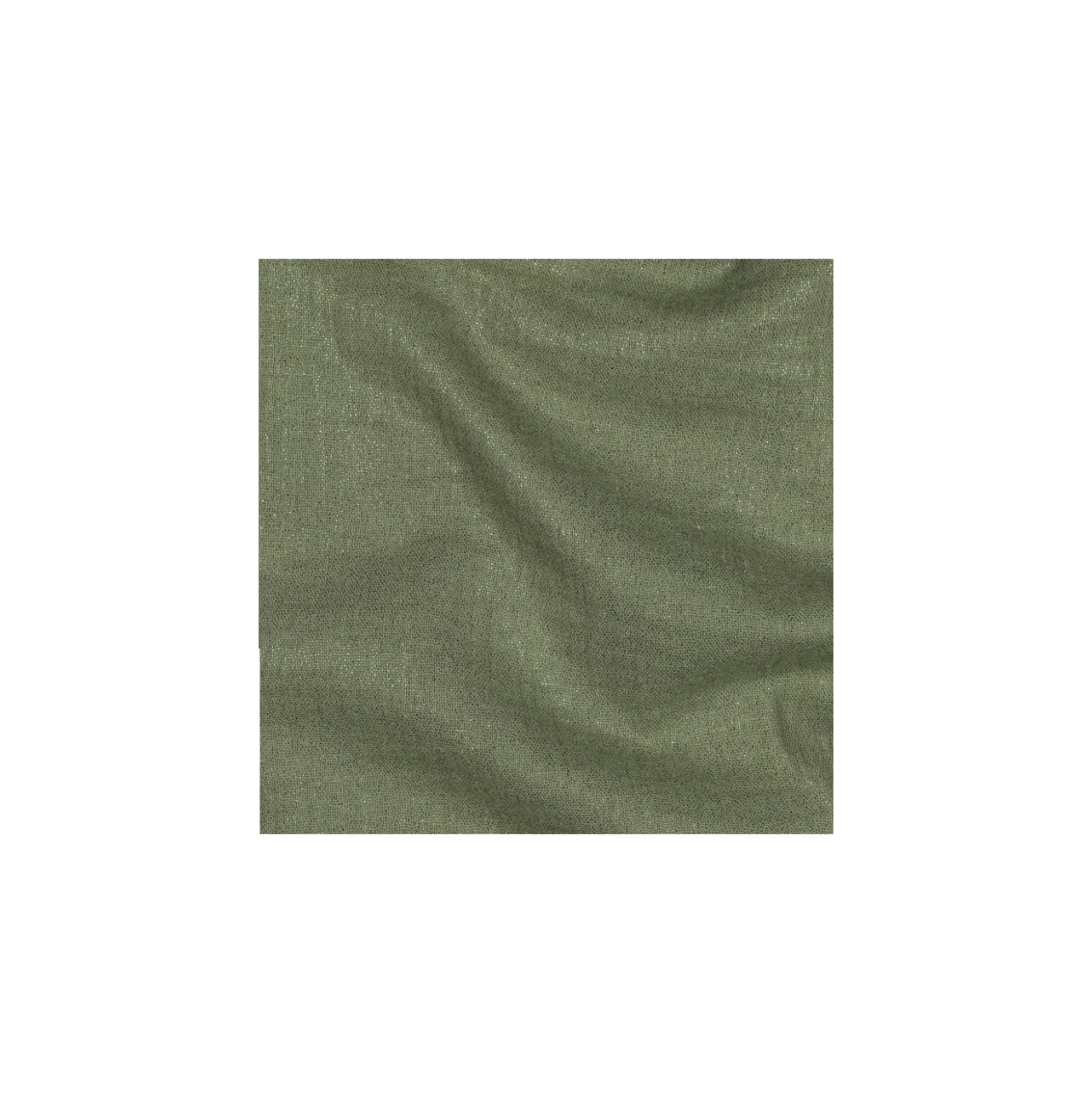 Tissu double gaze de coton pailleté - vert kaki