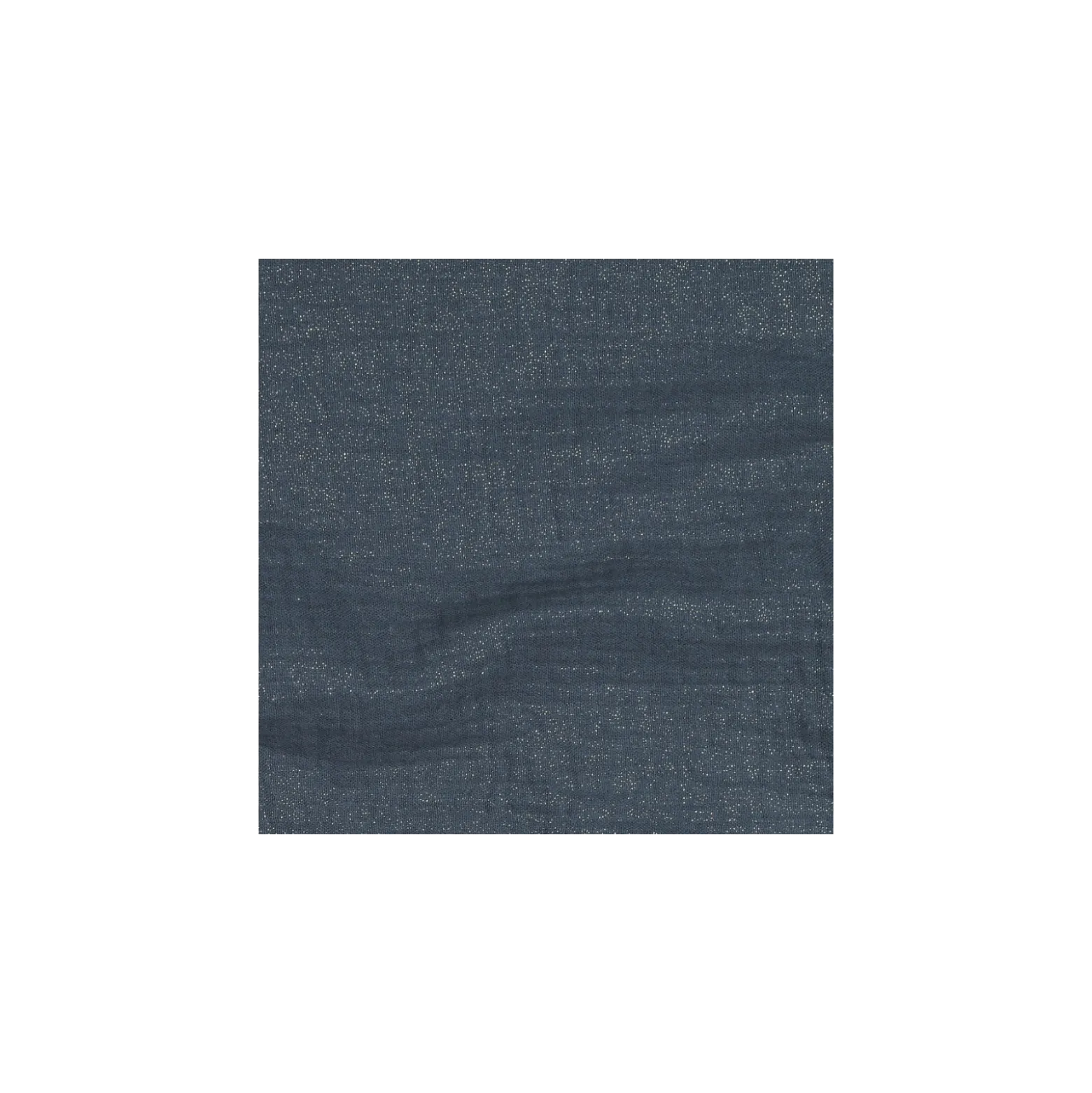 Tissu double gaze de coton pailleté - bleu acier