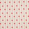 Tissu double gaze matelassé brodé Coeur - écru