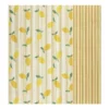 Tissu double gaze matelassé réversible Lime/Stripes
