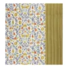 Tissu double gaze matelassé réversible Scarabée/Ocre