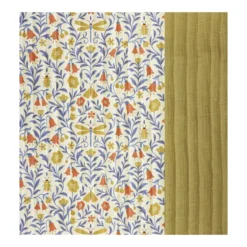 Tissu double gaze matelassé réversible Scarabée/Ocre