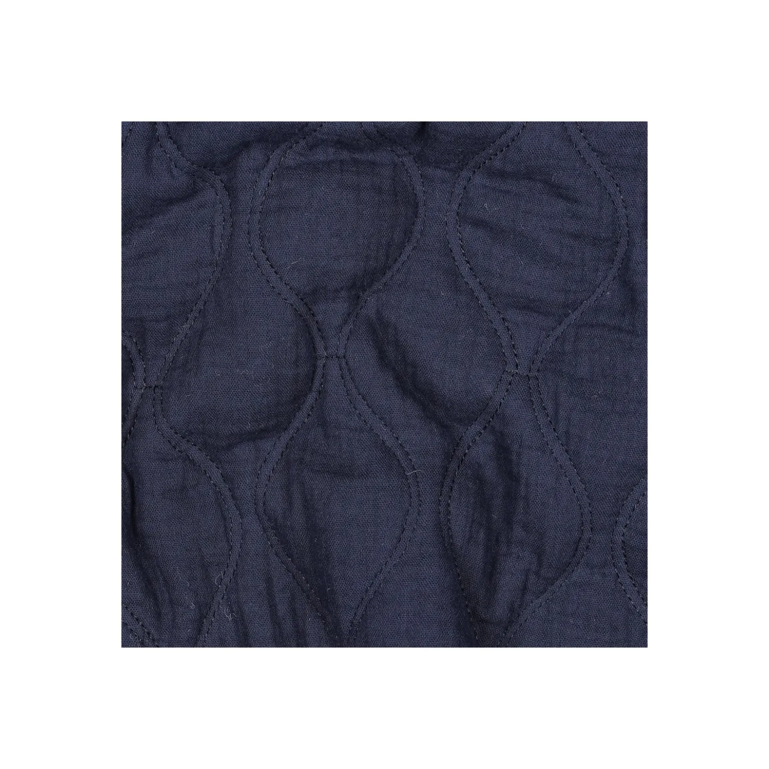 Tissu double gaze matelassé uni Ondi - bleu marine