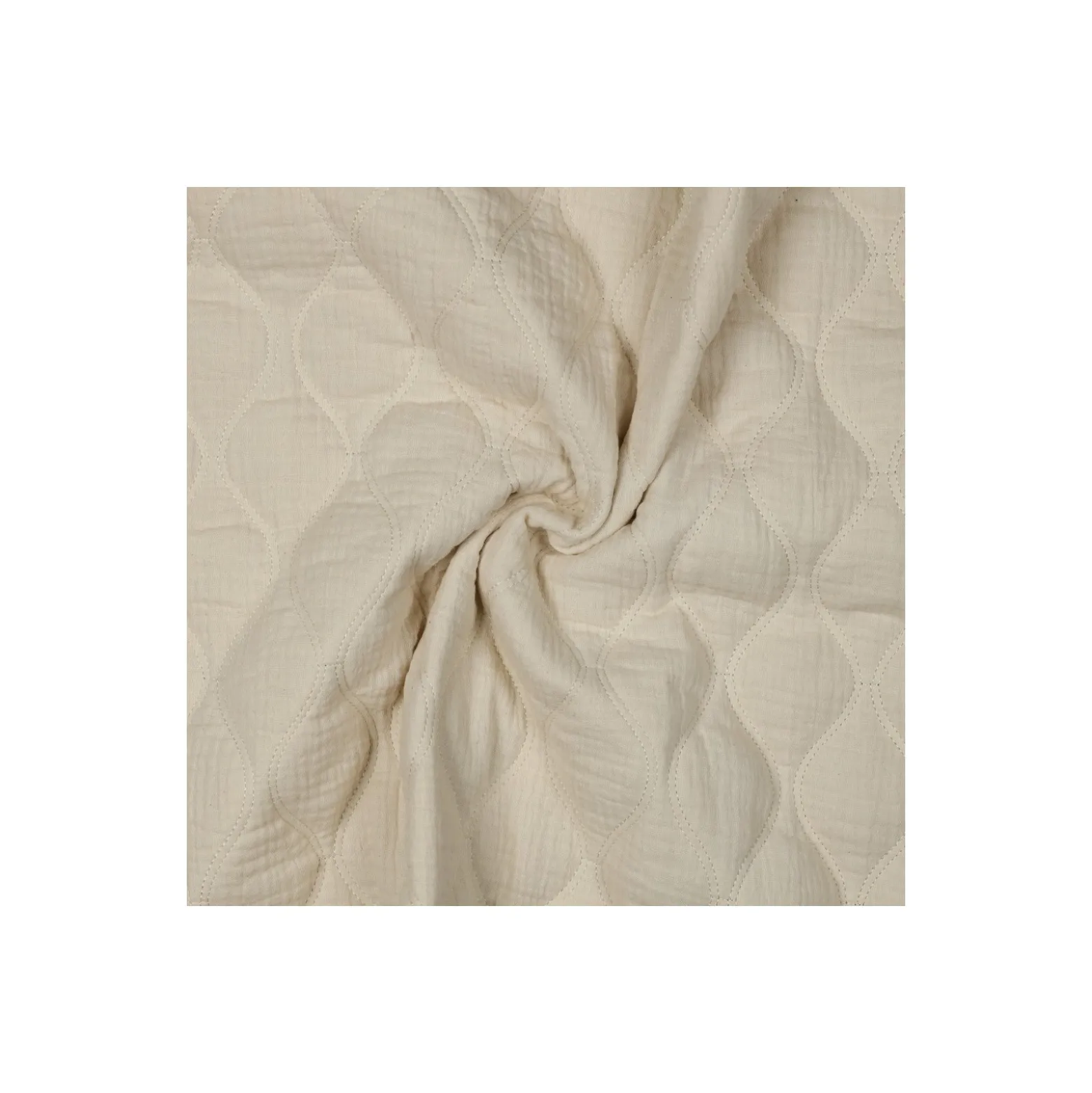 Tissu double gaze matelassé uni Ondi - écru